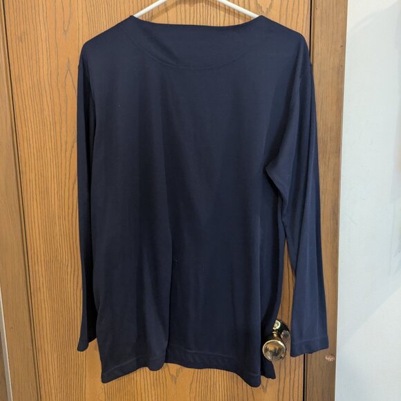 EMS Pinnacle Performance Long Sleeve Quarter Button Down Navy Blue Shirt-XL - Picture 3 of 3